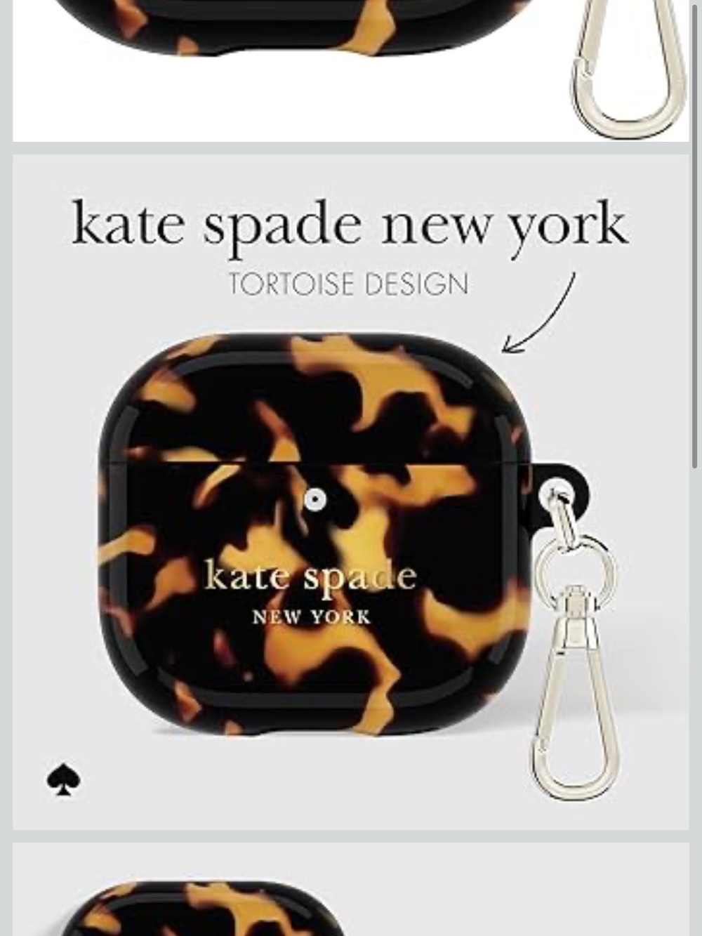 kate spade tortoise print AirPods case - black & tan